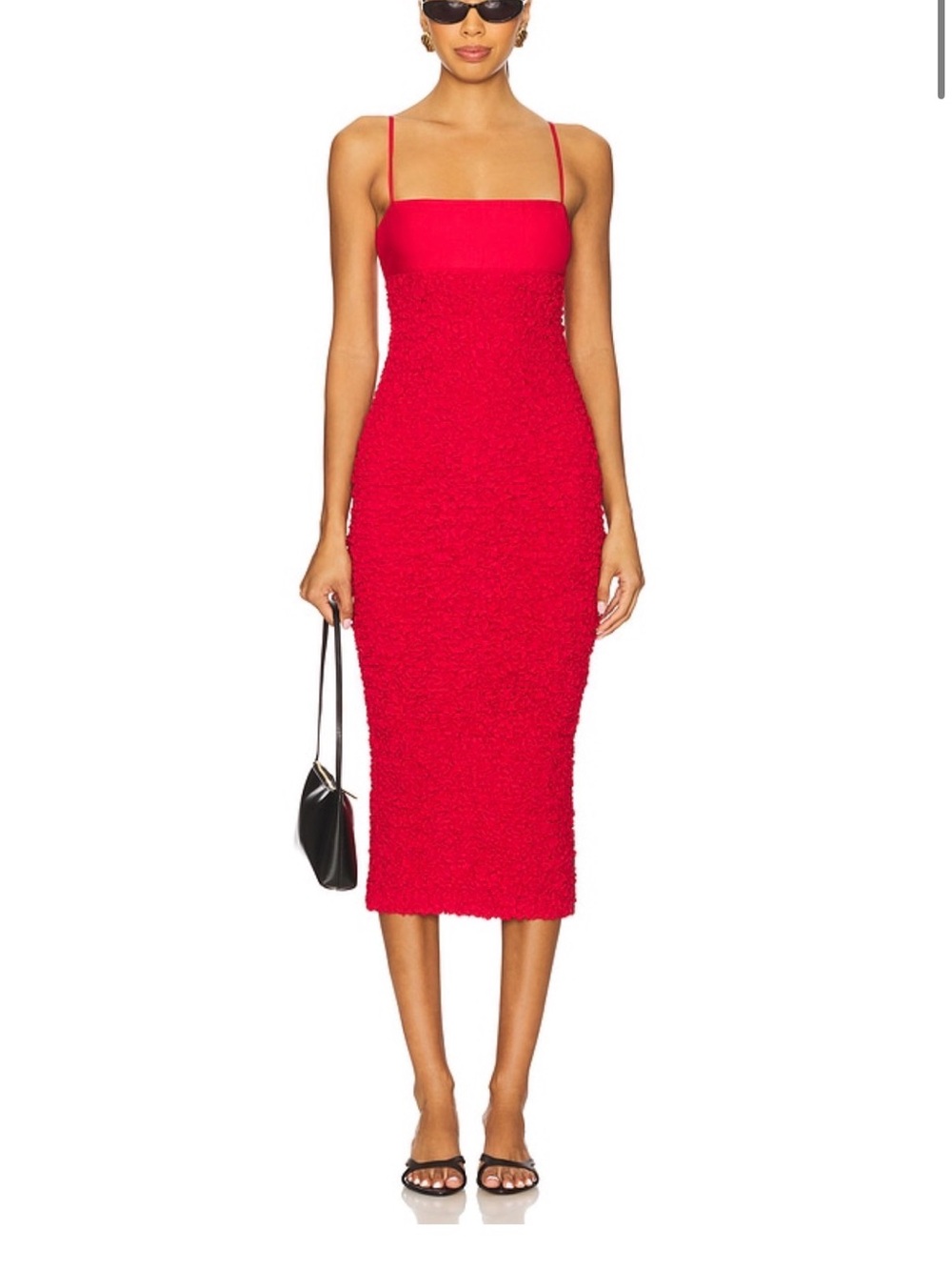$279 NWT House of Harlow 1960 Red Spaghetti-Strap Midi Dress